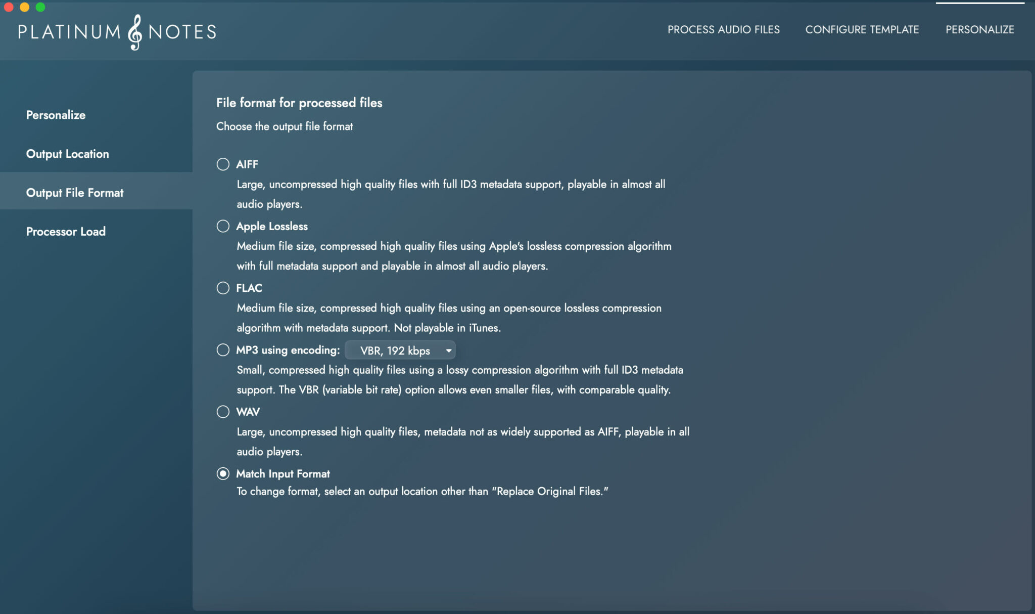 Platinum Notes File Outputs